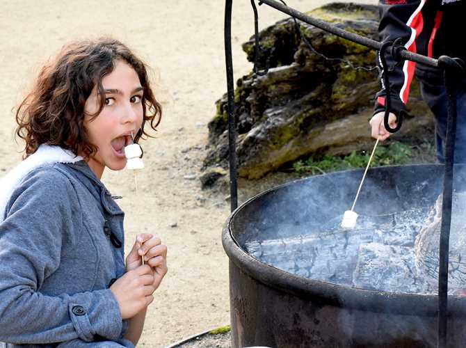 Marshmallows Staglands Wildlife Reserve - The Barn - Girl toasting marshmallows